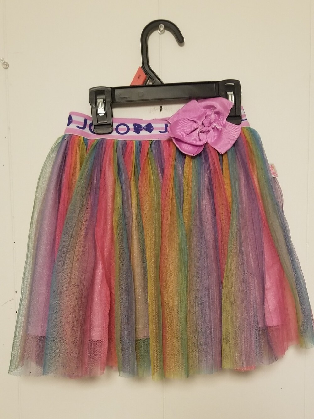 Jojo Nickelodeon Rainbow Tulle Skater Skirt Pink Flower Waistband Girls 4/5T